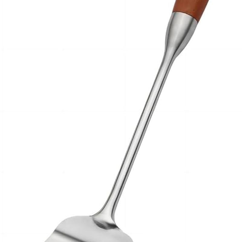 espatula de ranura con mango de madera de cocinar