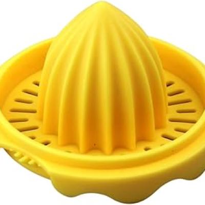 exprimidor plastico de naranja amarillo