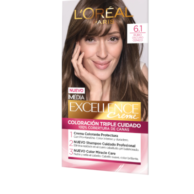 Tinte permanente para el cabello L'Oréal Paris Excellence Creme rubio oscuro cenizo