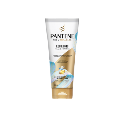 Acondicionador hidratante Pantene Pro-V Miracles Equilibrio Raíz y Puntas.