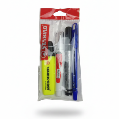 pack lapicero correcto liquido y marcadores