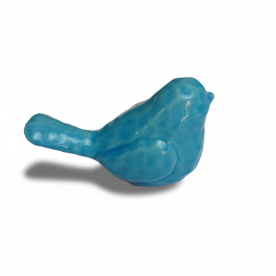 pajarito de ceramica azul