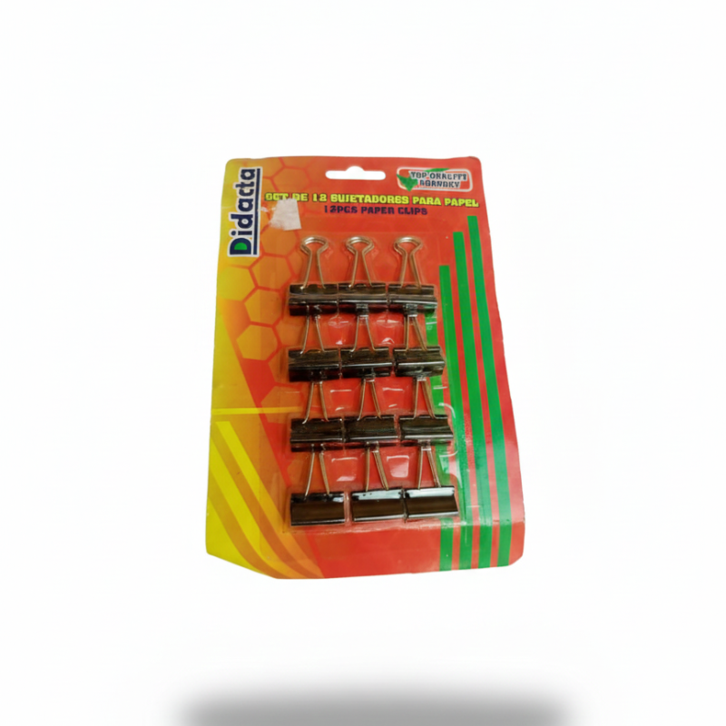 set de 12 sujetadores para papel