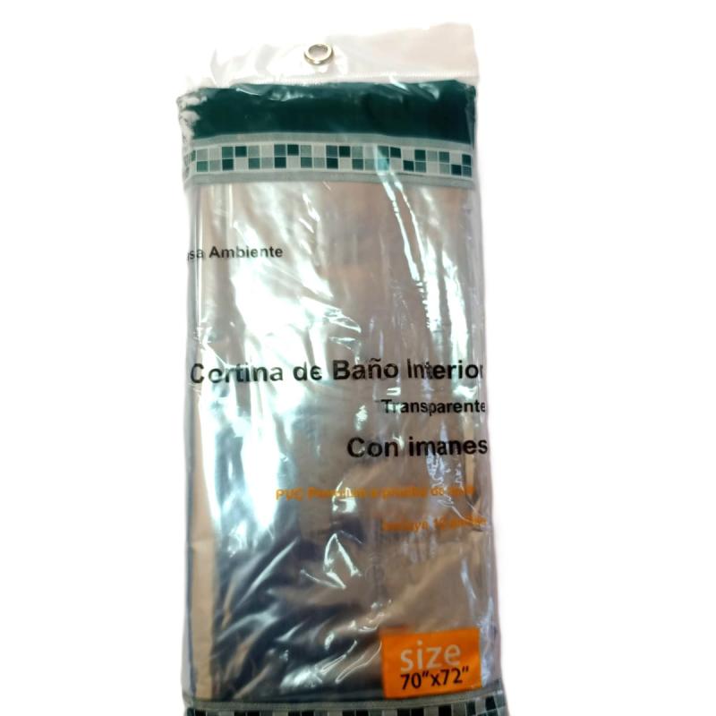 Cortina para baño interior trasparente con imanes