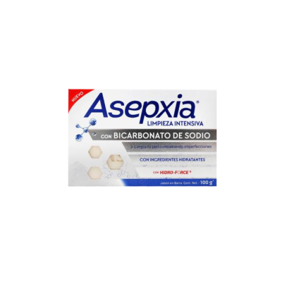 Jabón en barra Asepxia Limpieza Intensiva con Bicarbonato de Sodio.