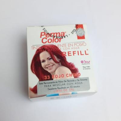 tinte permanente en polvo perma color rojo chino